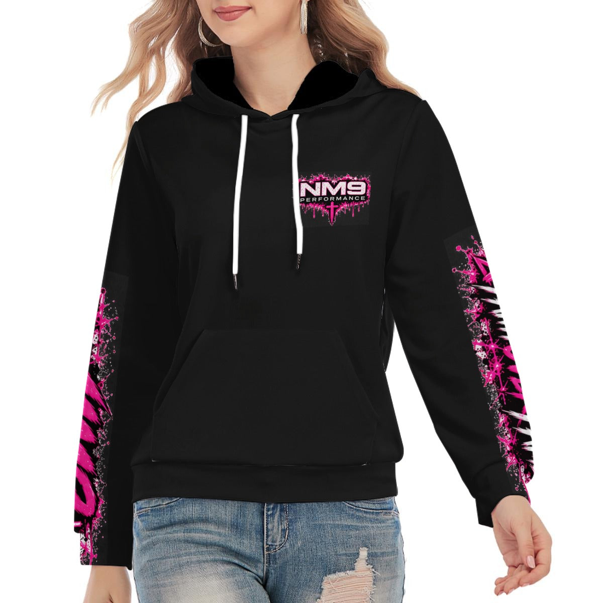 NM9 Pink Collection Hoodie | Faith Over Fame Chest | Black