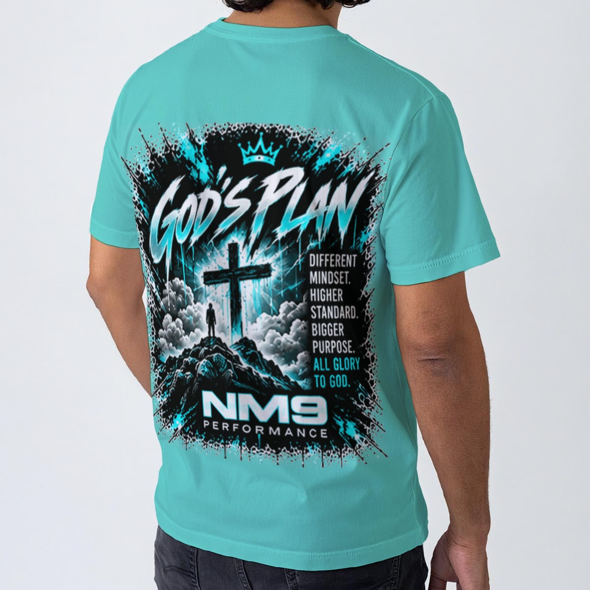 NM9 Ice Collection Tee | God's Plan Statue Edition | Ice Teal