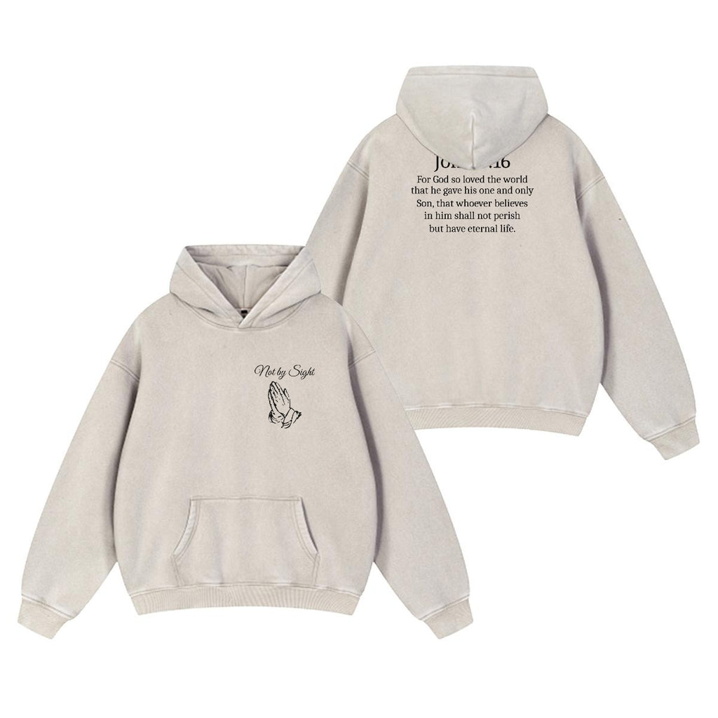 Not By Sight Heavyweight Hoodie | John 3:16 | Bone