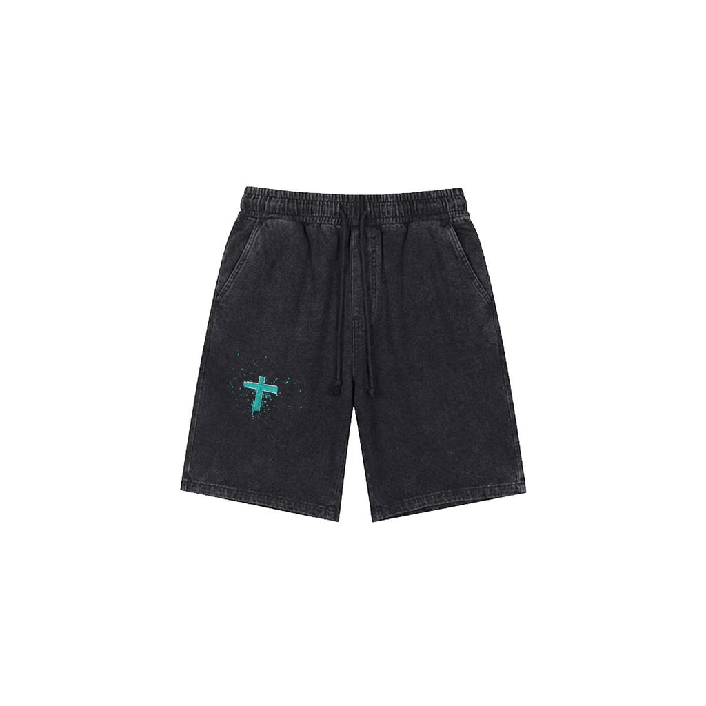 NM9 Ice Collection Heavyweight Sweat Shorts | Cross | Black