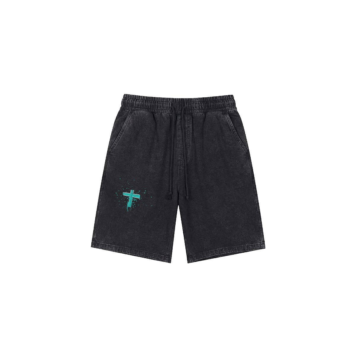 NM9 Ice Collection Heavyweight Sweat Shorts | Cross | Black