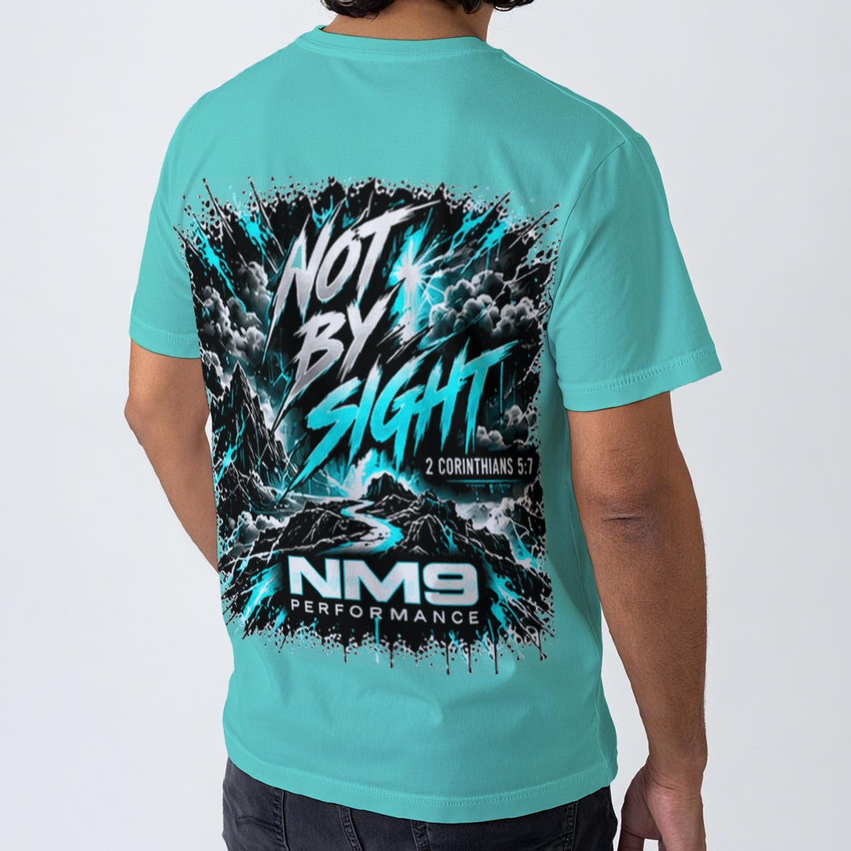 NM9 Ice Collection Tee | Not By Sight Series | Ice Teal