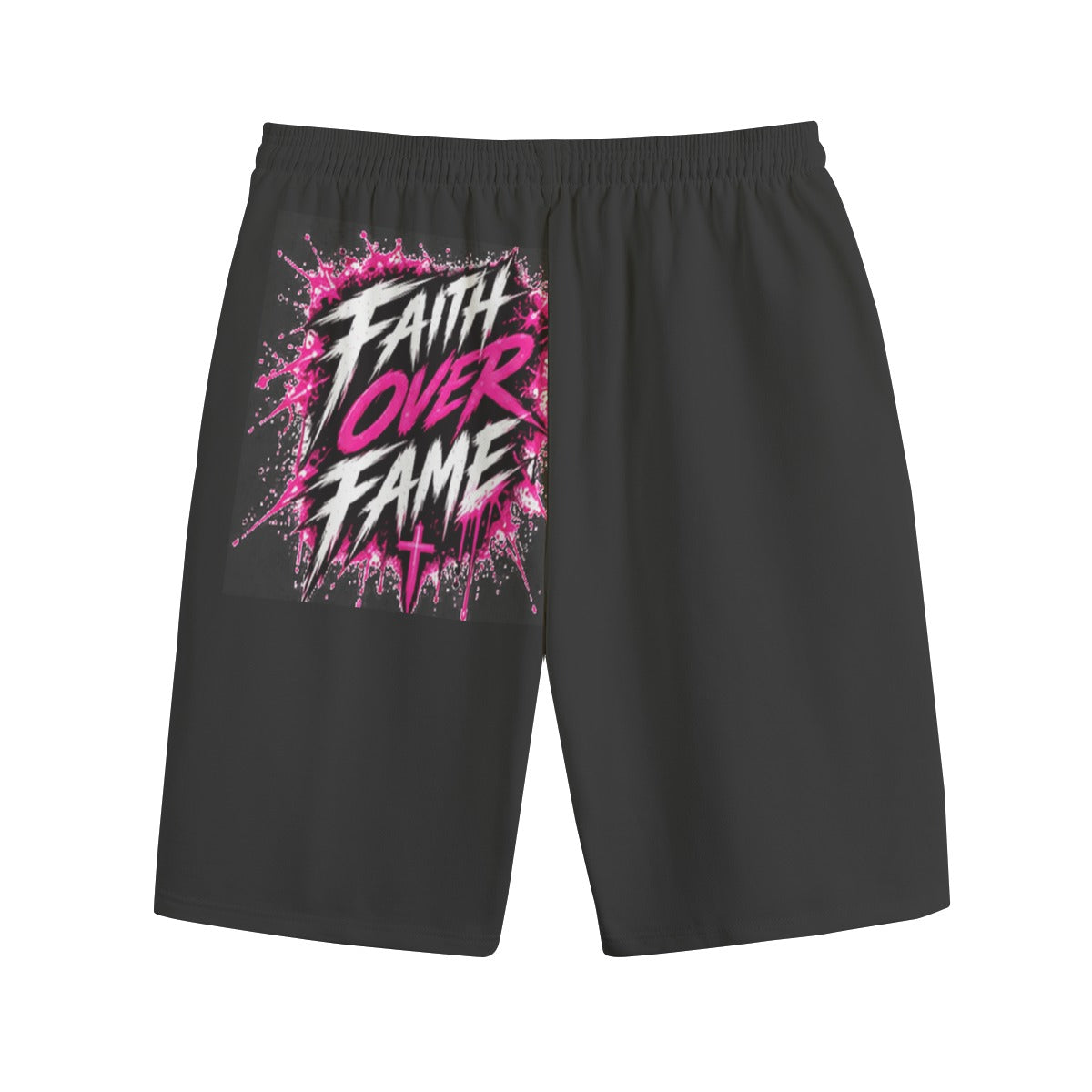 NM9 Pink Collection Sweat Shorts | Faith Over Fame | Black