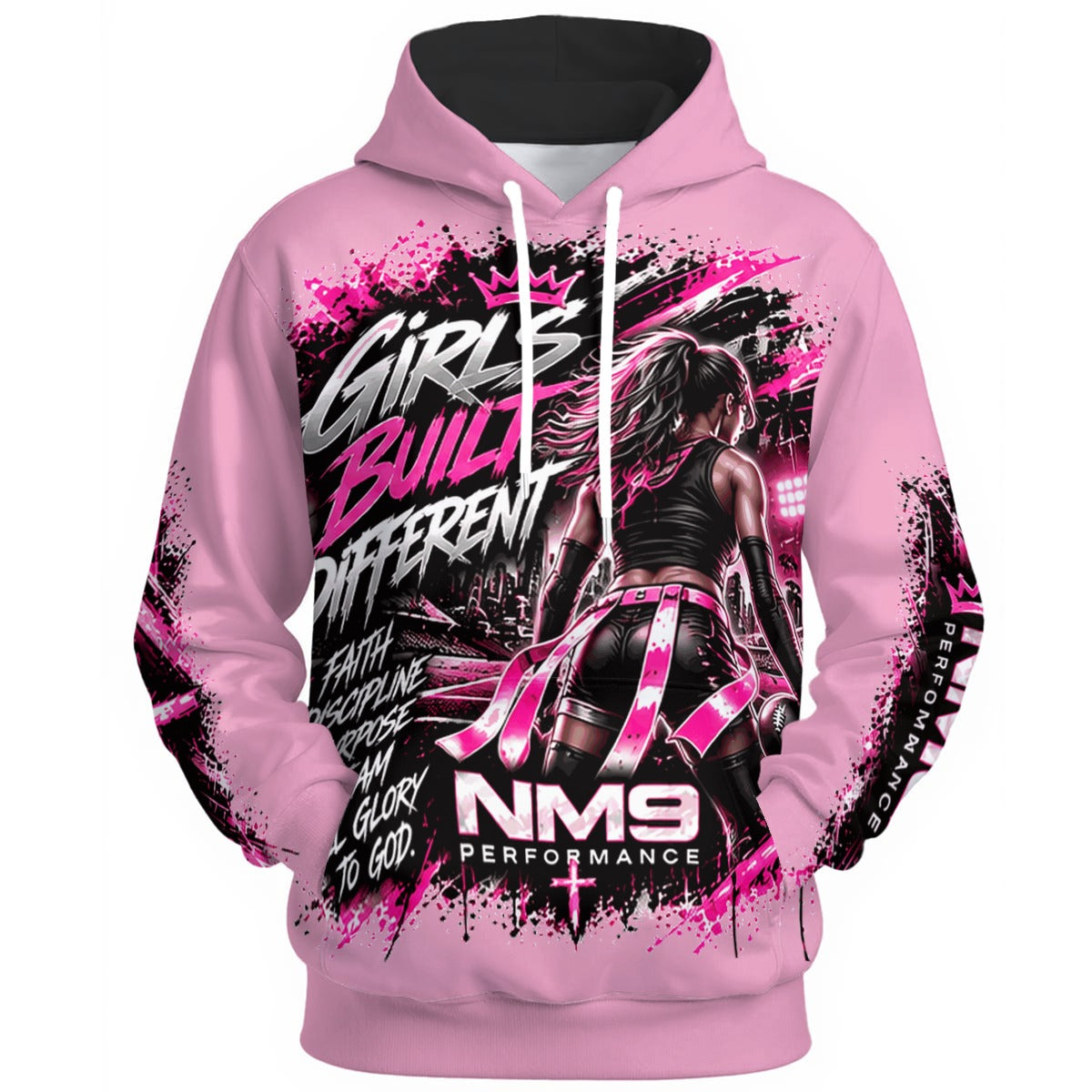NM9 Pink Collection Hoodie | Girls Built Different | Light Pink