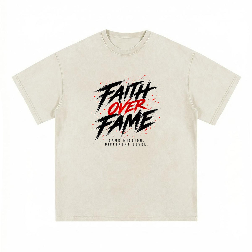 NM9 Executive Collection Heavyweight Tee | Faith Over Fame Crown Of Thorns | Bone