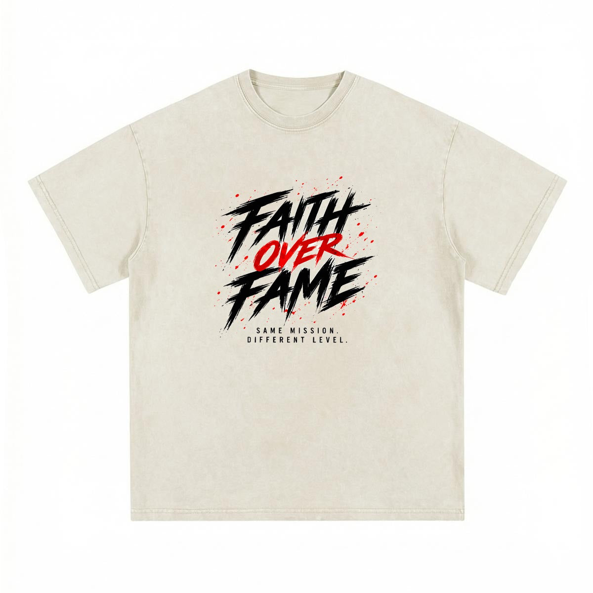 NM9 Executive Collection Heavyweight Tee | Faith Over Fame Crown Of Thorns | Bone