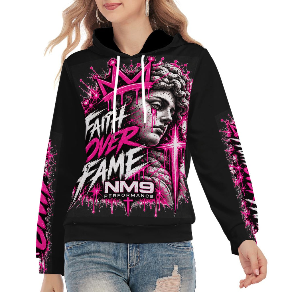 NM9 Pink Collection Hoodie | Faith Over Fame | Black