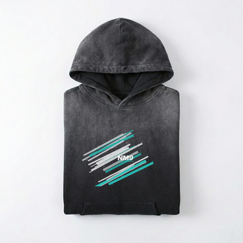 NM9 Ice Collection Heavyweight Hoodie | Ice Streak | Black