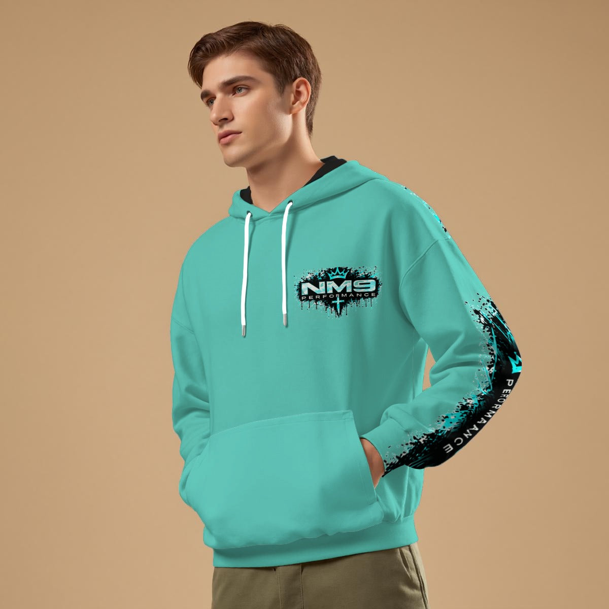 NM9 Ice Collection Hoodie | Girls Built Different Chest | Ice Teal