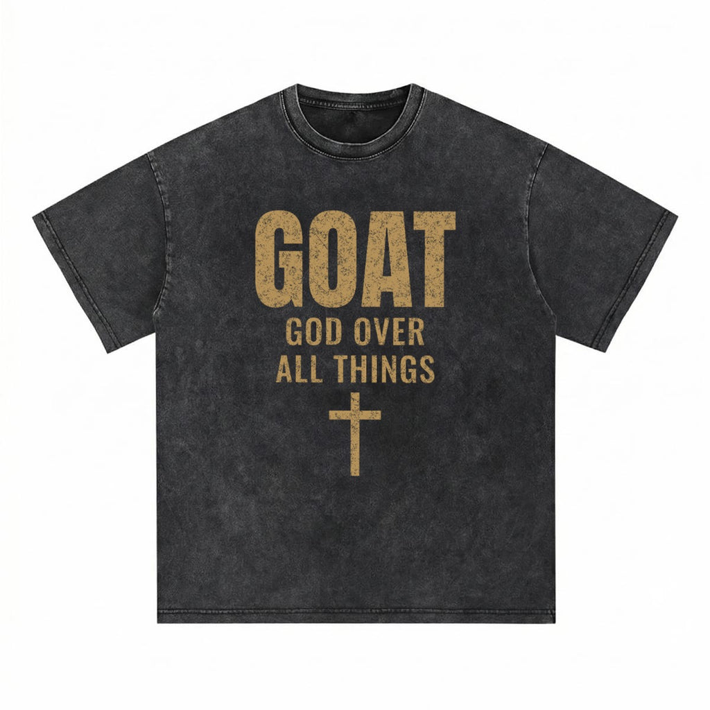 God's Plan Heavyweight Tee | GOAT God Over All Things | Black