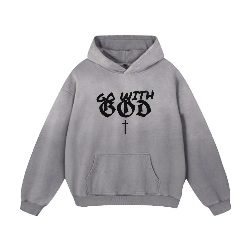 NM9 Heavyweight Hoodie | Go With God | Charcoal / Black
