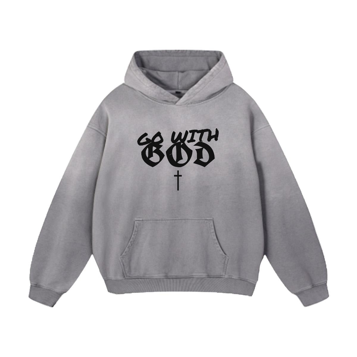 NM9 Heavyweight Hoodie | Go With God | Charcoal / Black