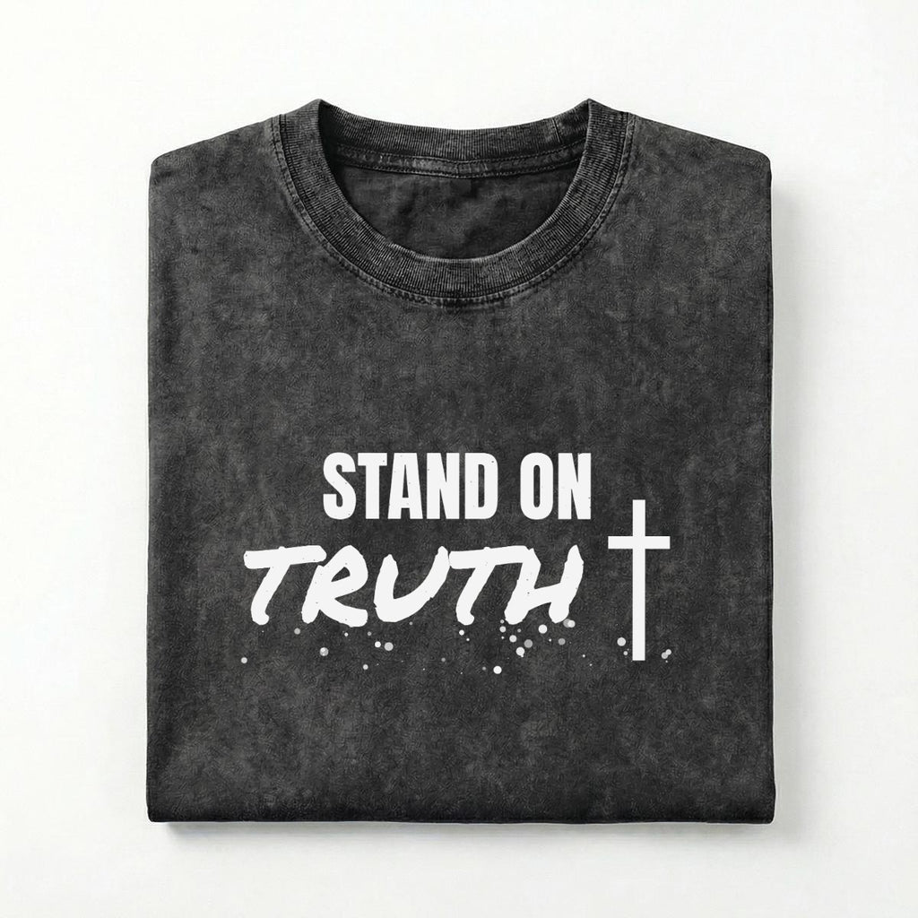 NM9 Heavyweight Tee | Stand On Truth | Black / White