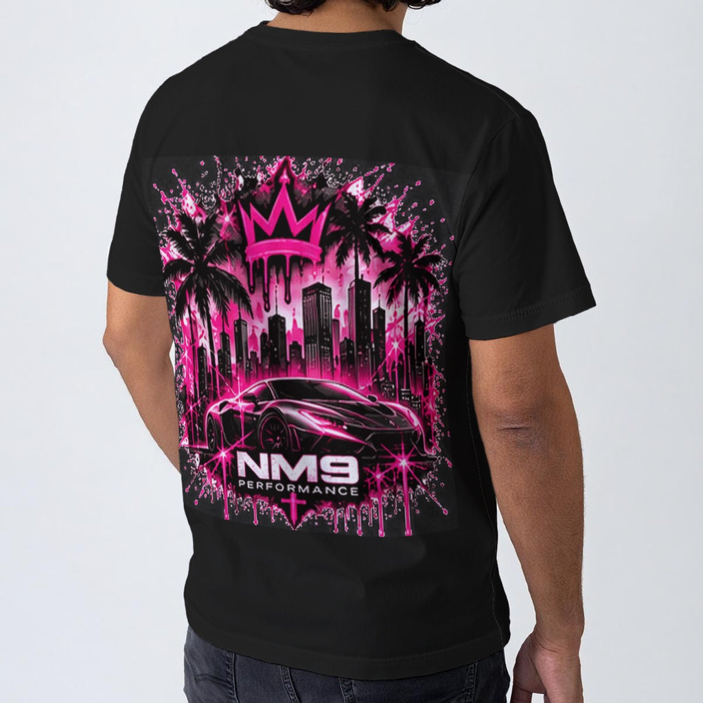NM9 Pink Collection Tee | Chasing More Skyline | Black