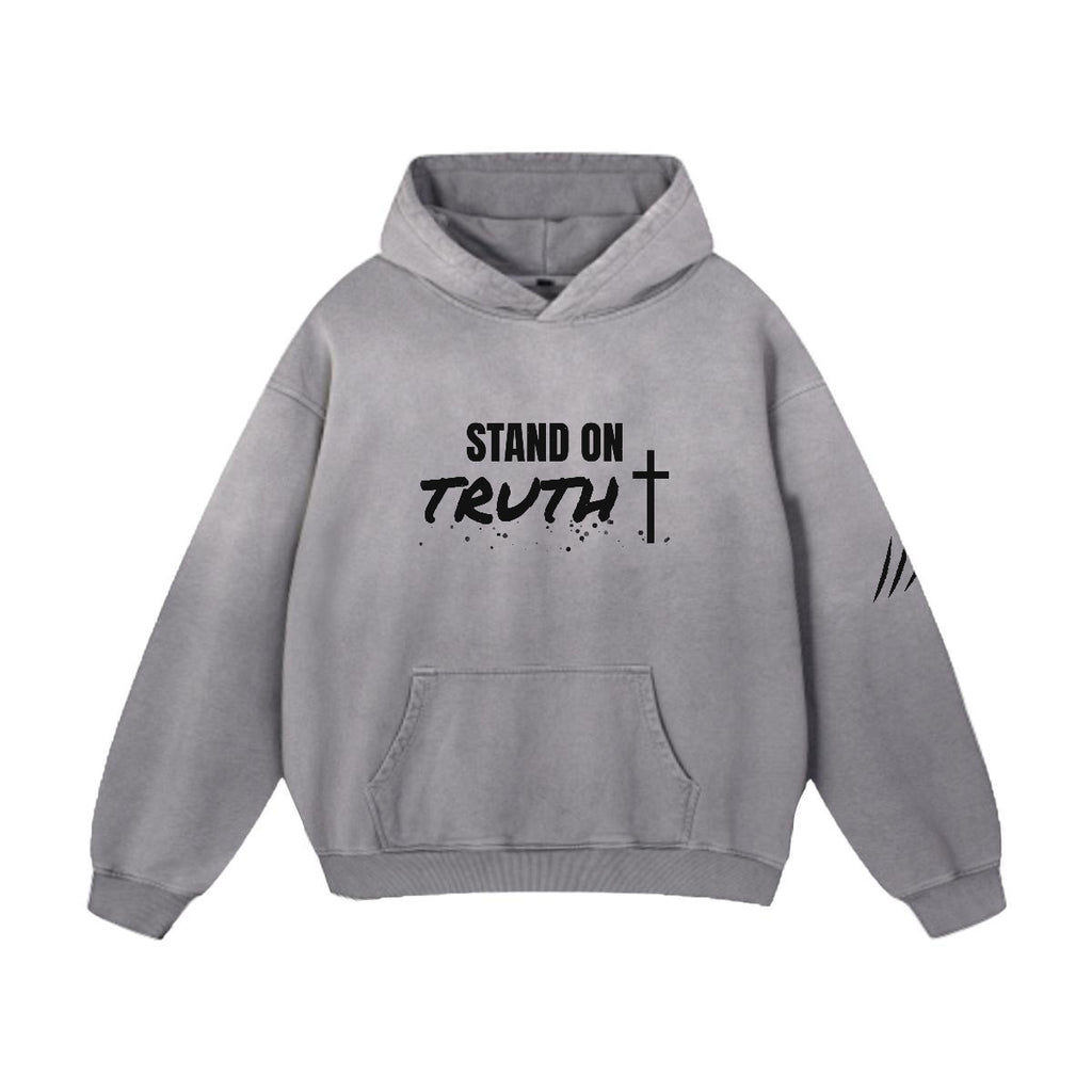 NM9 Heavyweight Hoodie | Stand On Truth | Grey / Black