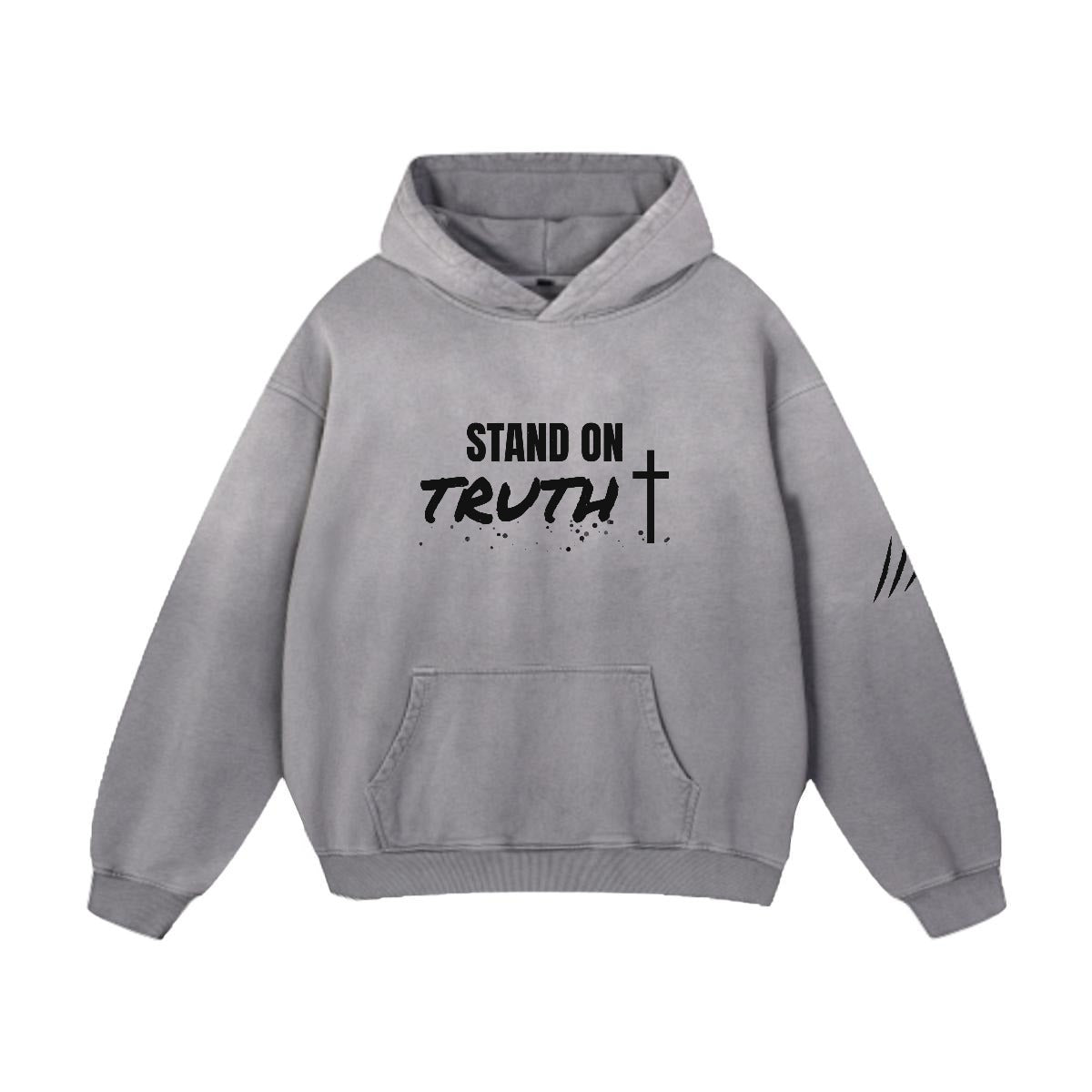 NM9 Heavyweight Hoodie | Stand On Truth | Grey / Black