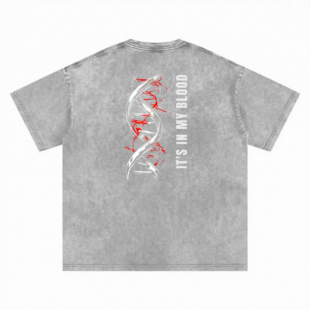 NM9 Bloodline Collection Heavyweight Tee | DNA Helix | Grey