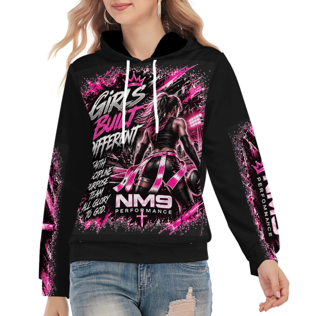 NM9 Pink Collection Hoodie | Girls Built Different | Black
