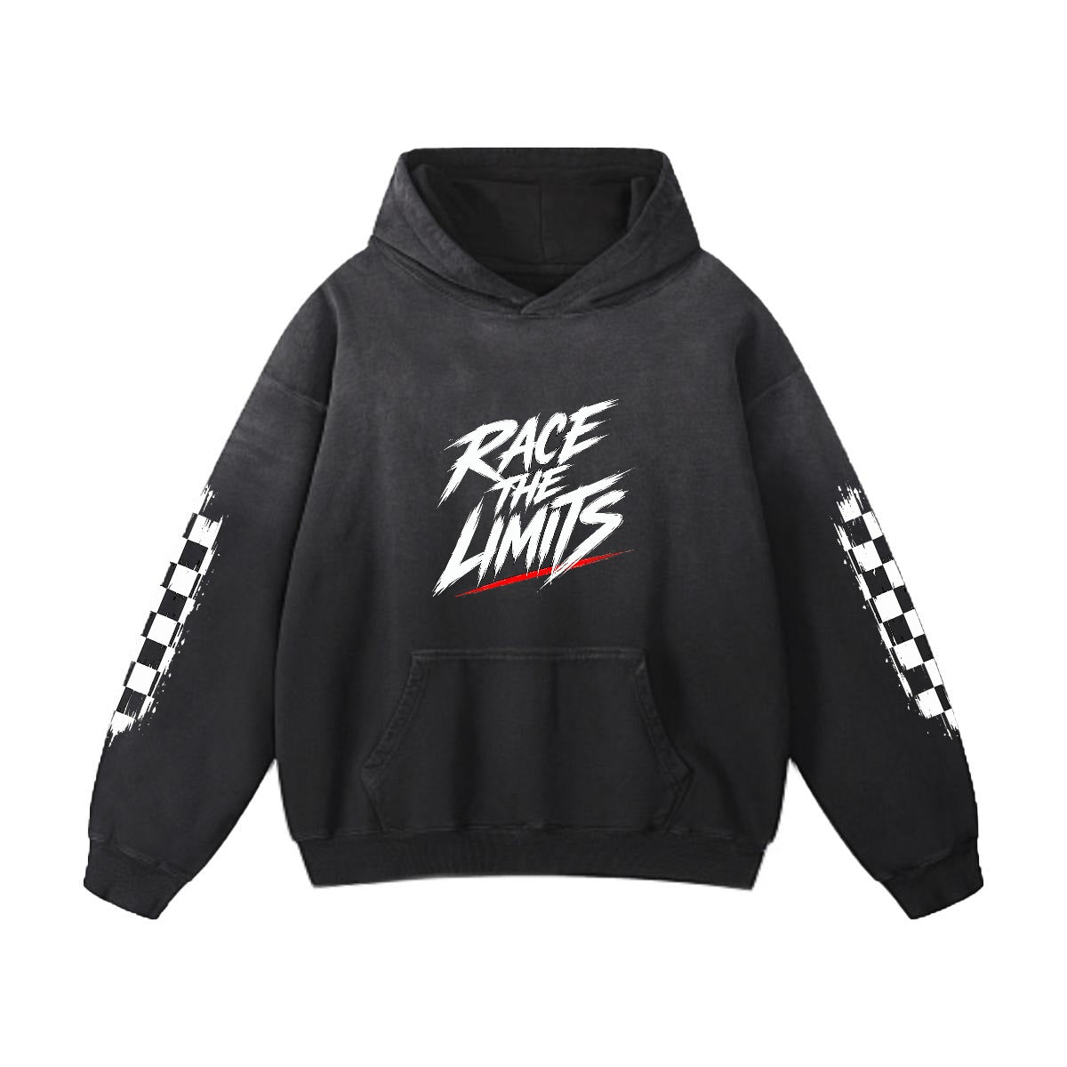 NM9 Executive Collection Heavyweight Hoodie | Race The Limits Checkered | Black