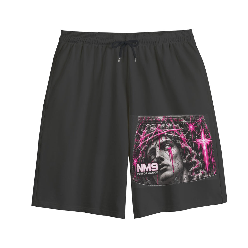 NM9 Pink Collection Sweat Shorts | Built Different | Black