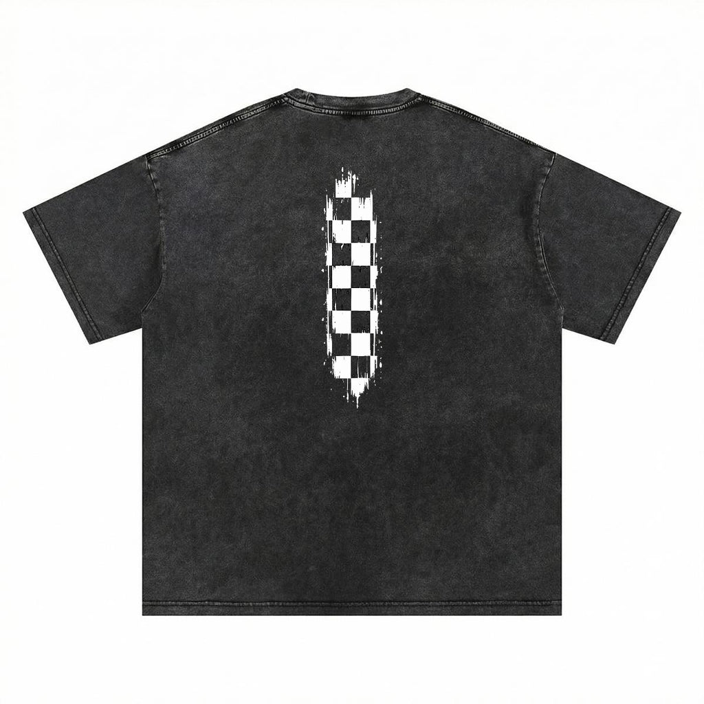 NM9 Executive Collection Heavyweight Tee | Race The Limits Checkered | Black