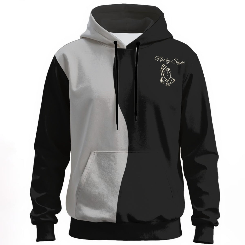 Not By Sight Two-Tone Wave Hoodie | Black/Grey