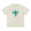 NM9 Ice Collection Heavyweight Tee | Not By Sight Cross | Bone