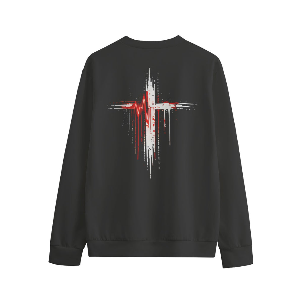 NM9 Bloodline Collection Crewneck | Heartbeat Cross | Black