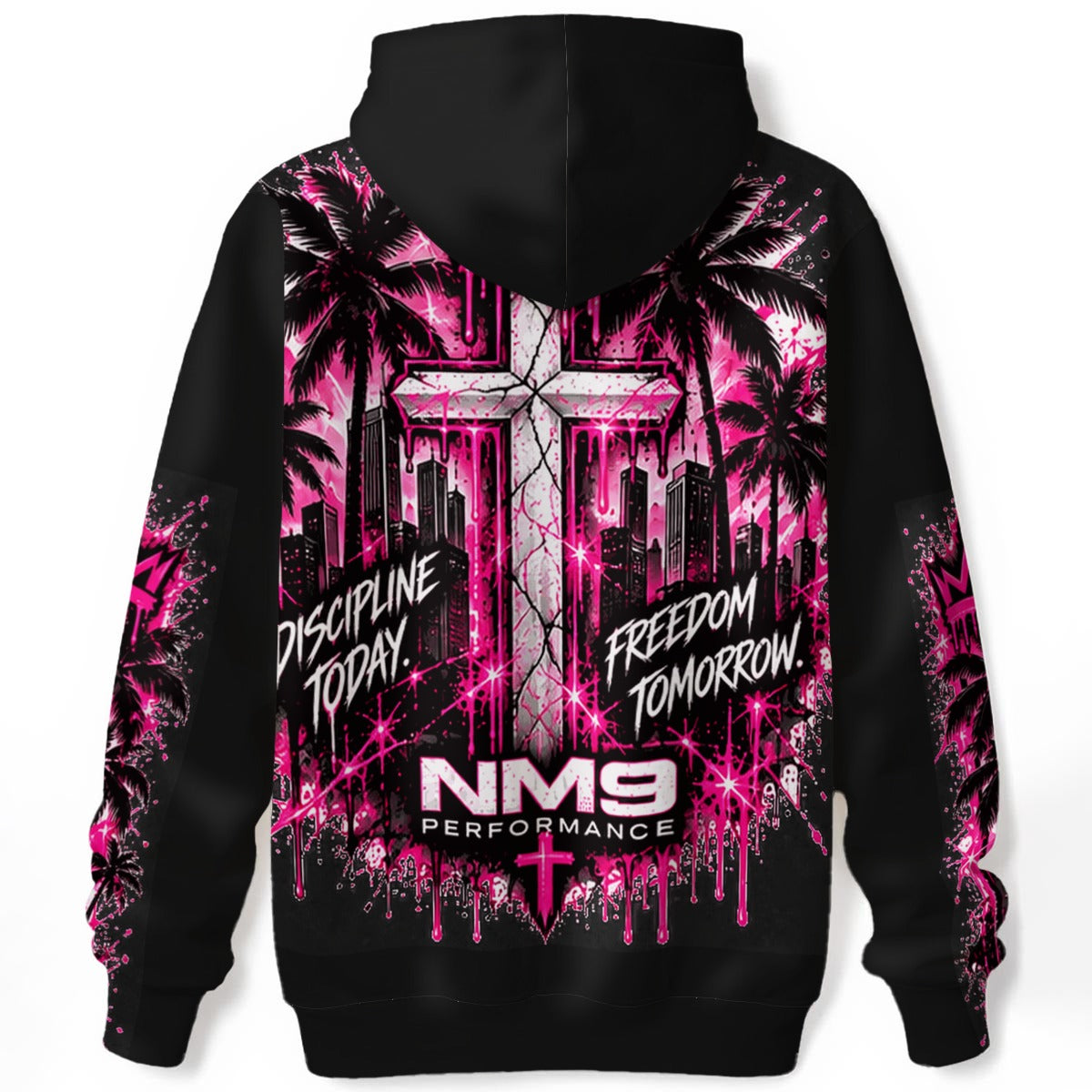 NM9 Pink Collection Hoodie | Chasing More Skyline | Black