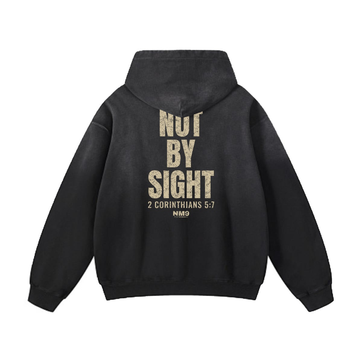 God's Plan Heavyweight Hoodie | NOT BY SIGHT 2 Cor 5:7 | Black