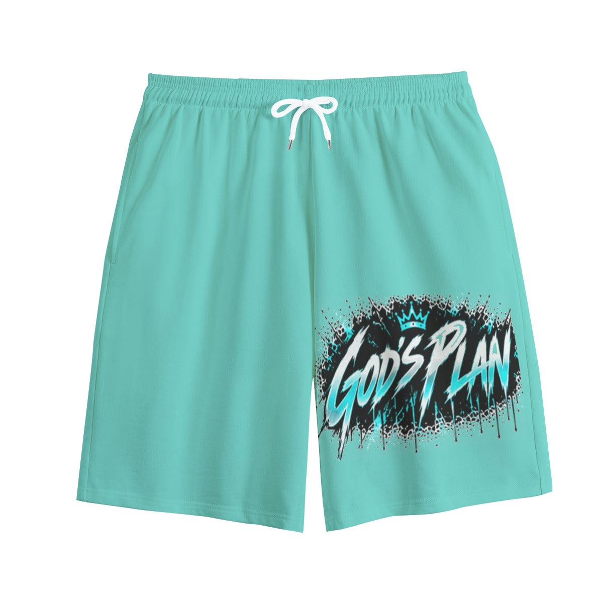 NM9 Ice Collection Sweat Shorts | God's Plan Statue Edition | Ice Teal