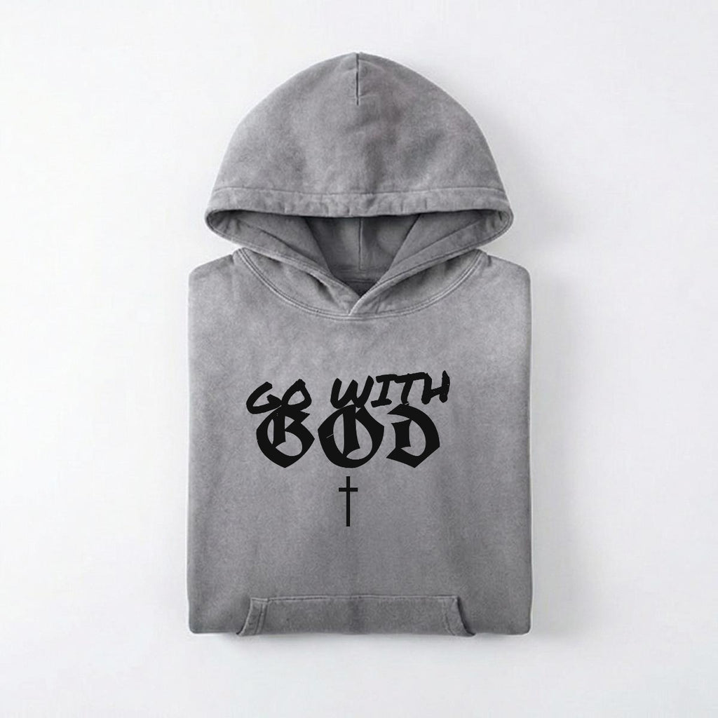 NM9 Heavyweight Hoodie | Go With God | Charcoal / Black