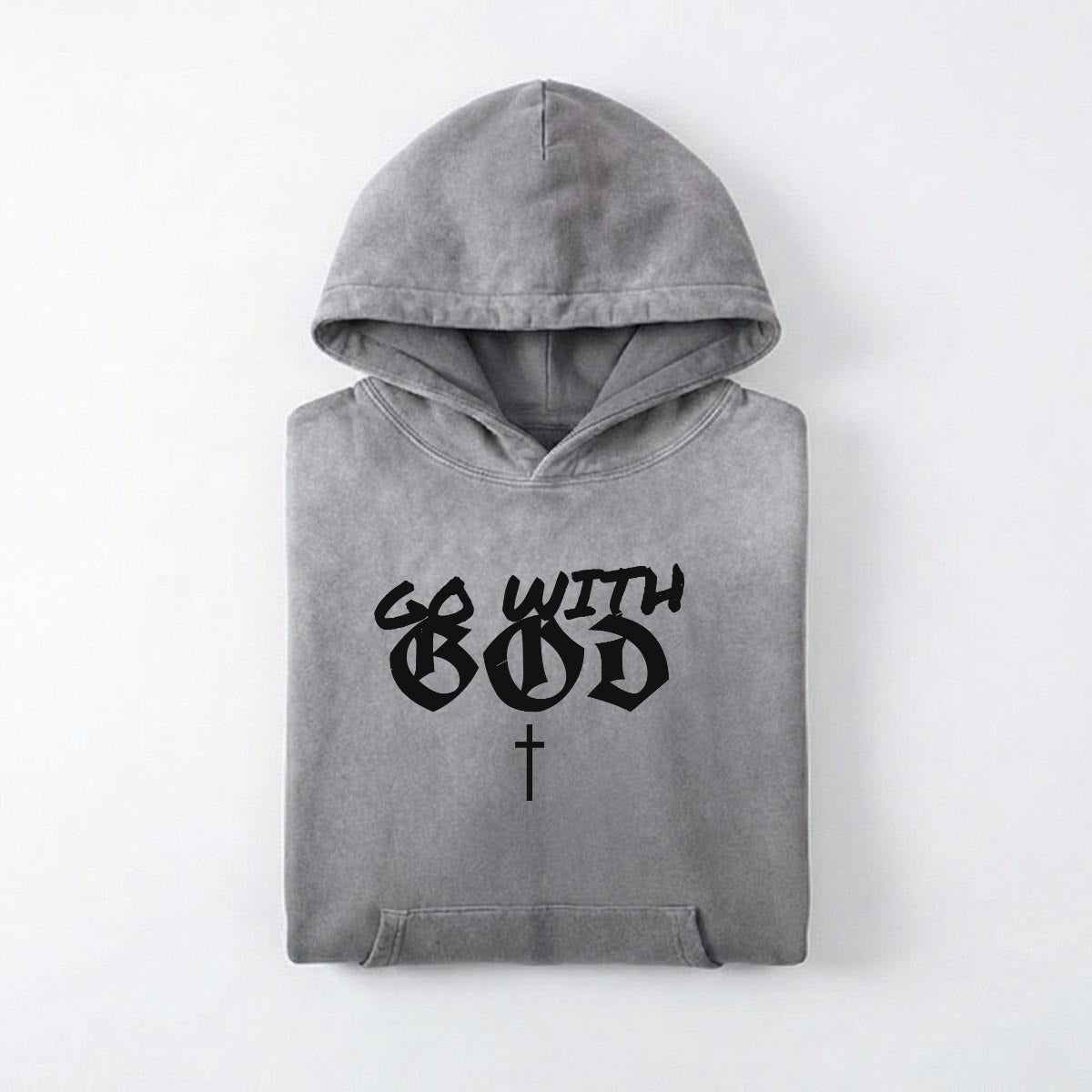 NM9 Heavyweight Hoodie | Go With God | Charcoal / Black