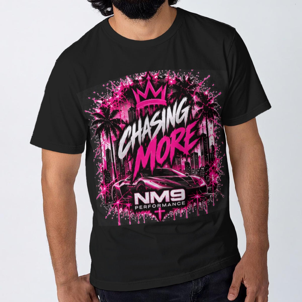 NM9 Pink Collection Tee | Chasing More Skyline | Black