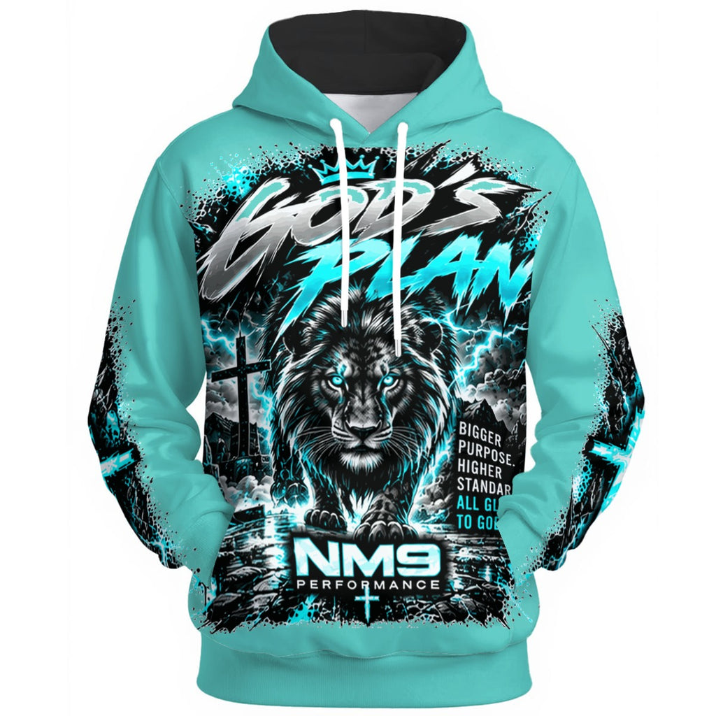 NM9 Ice Collection Hoodie | God's Plan Series | Ice Teal