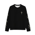 Not By Sight Crewneck | Cross + Sleeve Script | Black