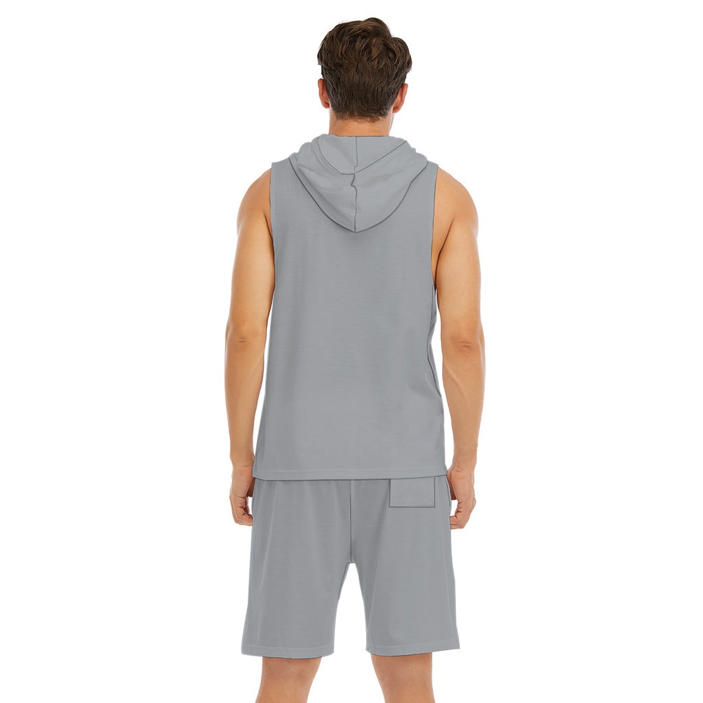 NM9 Sleeveless Hoodie & Shorts Set | Grey