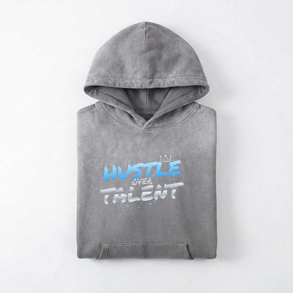 NM9 Heavyweight Hoodie | Hustle Over Talent | Charcoal / Ice Blue / Chrome