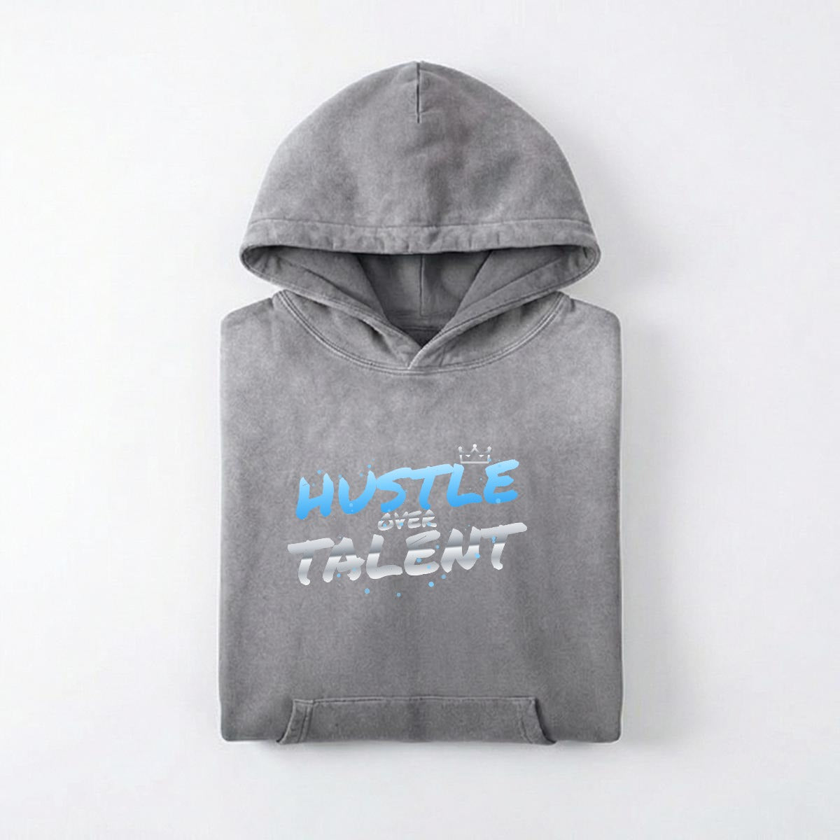 NM9 Heavyweight Hoodie | Hustle Over Talent | Charcoal / Ice Blue / Chrome