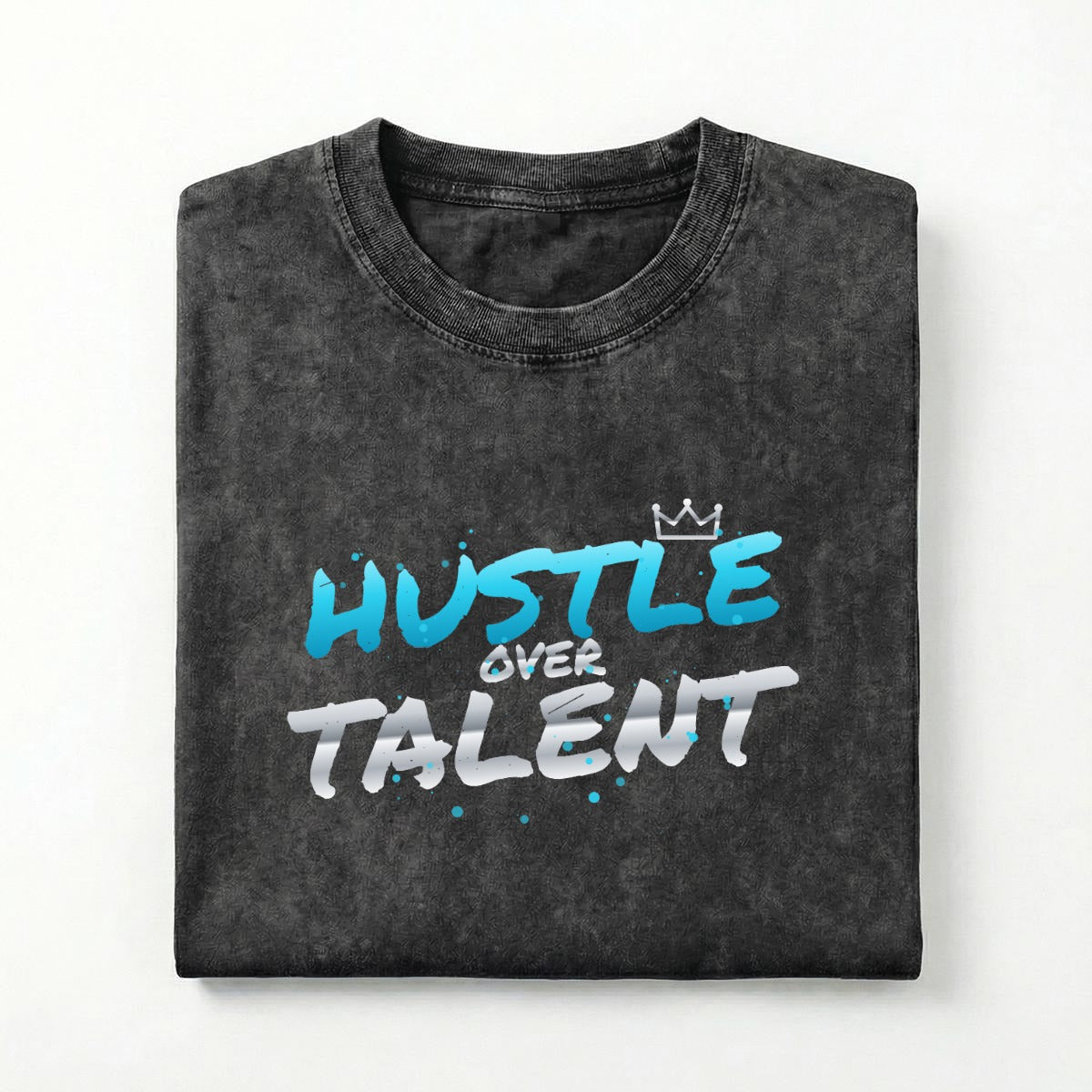 NM9 Heavyweight Tee | Hustle Over Talent | Black / Teal / Chrome