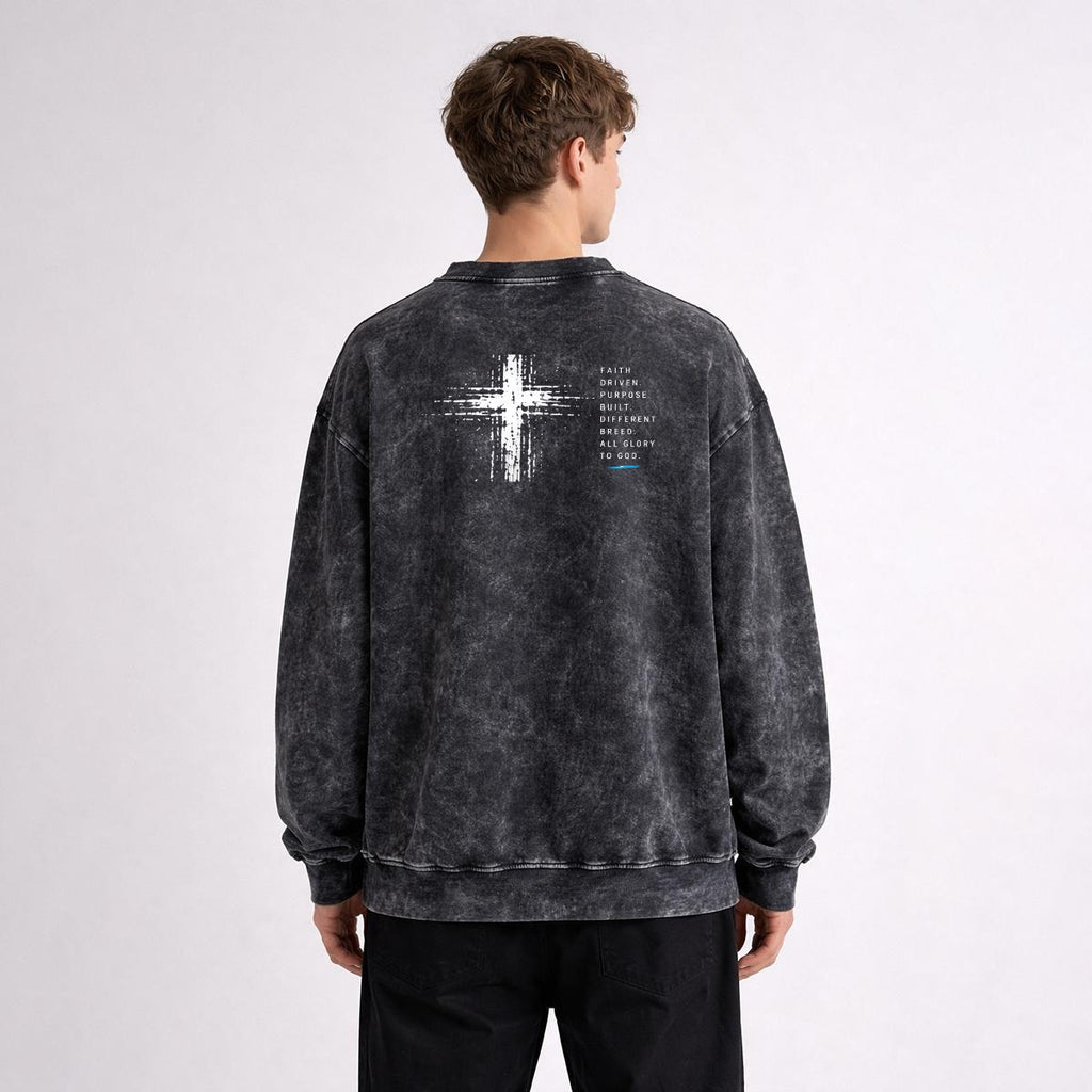 NM9 Signature Series Heavyweight Crewneck | Faith Driven | Black