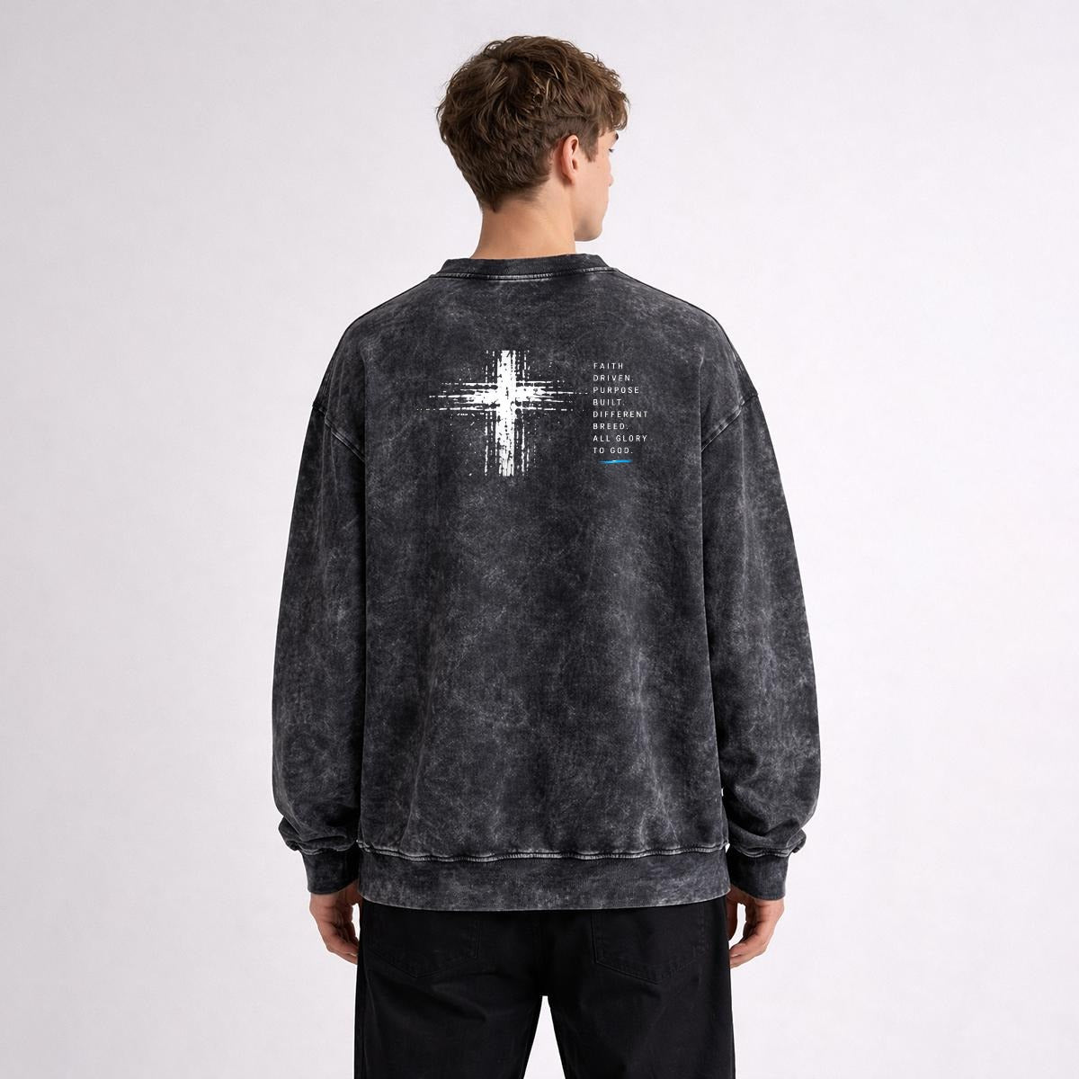 NM9 Signature Series Heavyweight Crewneck | Faith Driven | Black