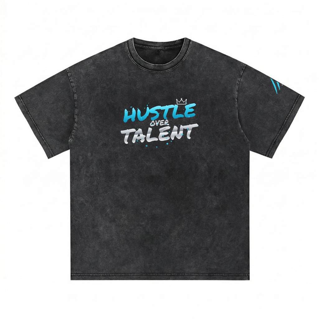 NM9 Heavyweight Tee | Hustle Over Talent | Black / Teal / Chrome