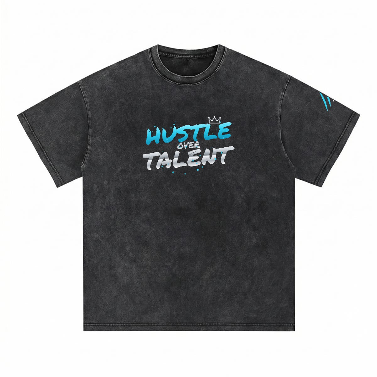 NM9 Heavyweight Tee | Hustle Over Talent | Black / Teal / Chrome