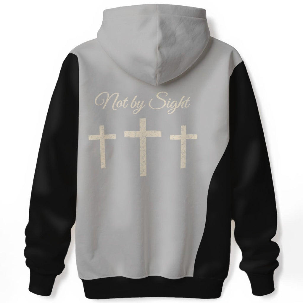 Not By Sight Two-Tone Wave Hoodie | Black/Grey