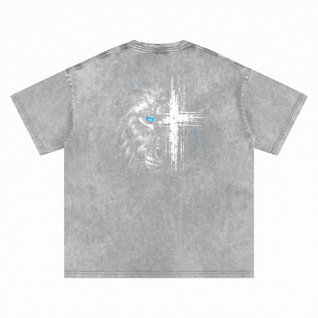 NM9 Signature Series Heavyweight Tee | Lion Of Judah | Grey