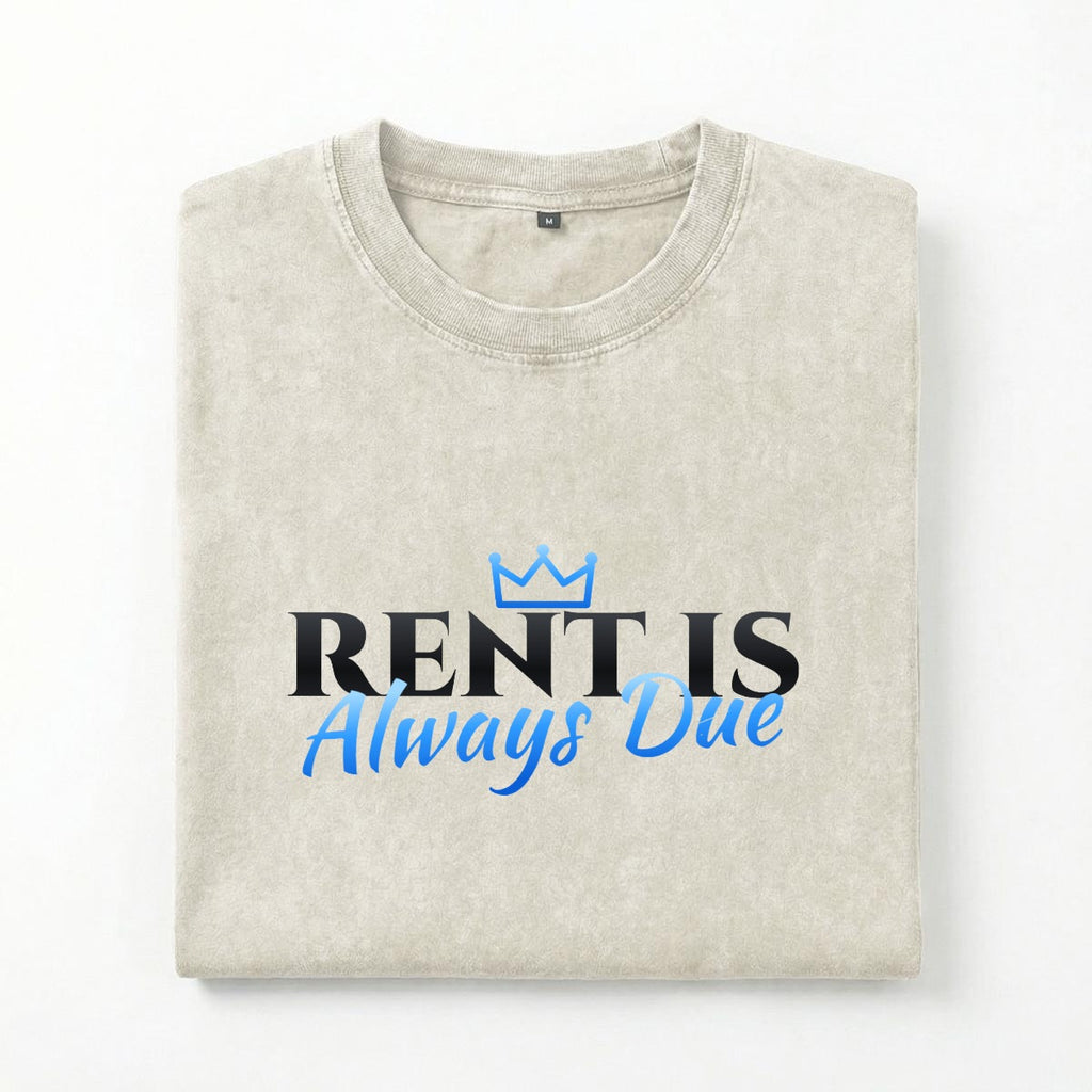 NM9 Heavyweight Tee | Rent Is Always Due | Sand / Chrome