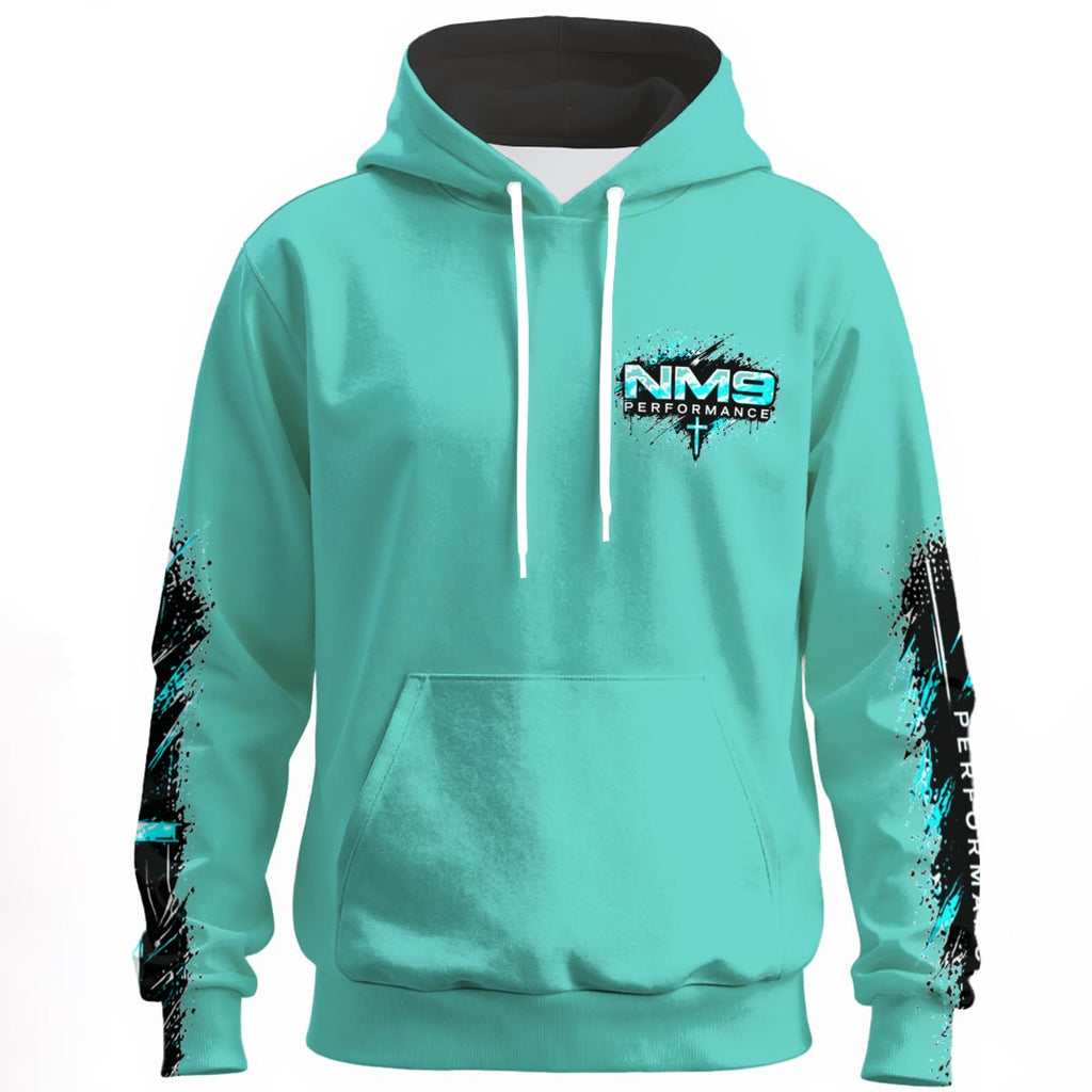 NM9 Ice Collection Hoodie | Signature Series Chest | Ice Teal
