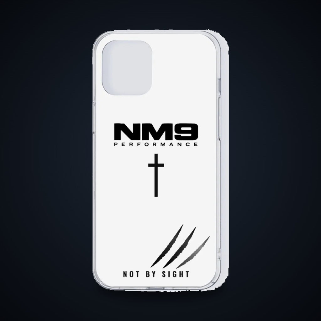 NM9 Phone Case | White/Black | iPhone 13 Series on black