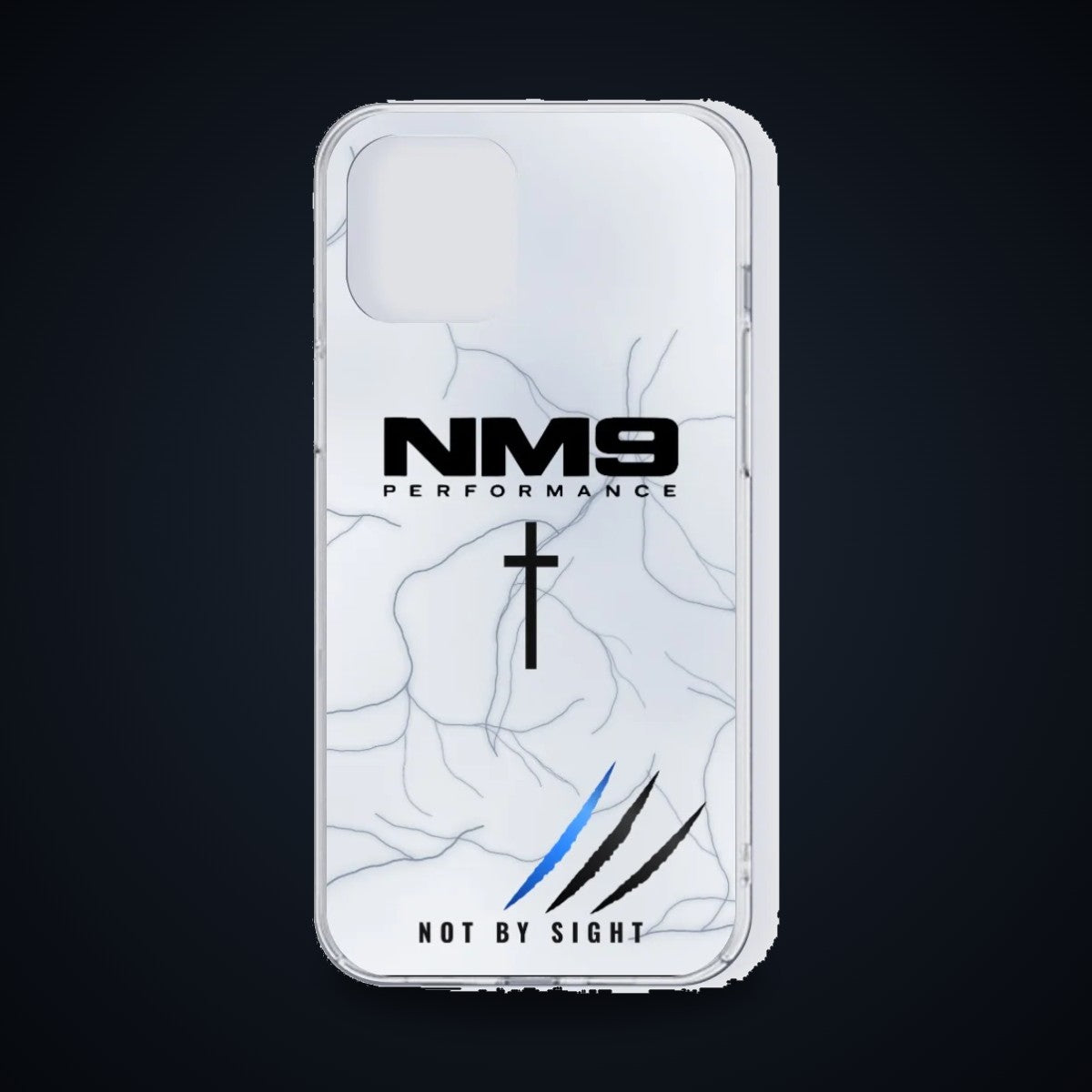 NM9 Phone Case | White Storm | iPhone 13 Series on black